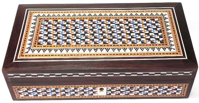 Schmuckkstchen Rosenholz mit Bone Mosaik-Einlage