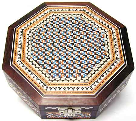 Schmuckkstchen Rosenholz mit Mosaikeinlage