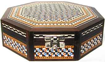 Schmuckkstchen Rosenholz mit Mosaikeinlage