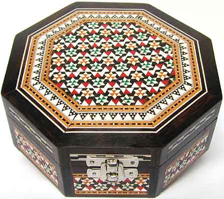 Schmuckkstchen Rosenholz mit Mosaikeinlage