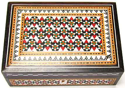 Schmuckkstchen Rosenholz mit Mosaikeinlage