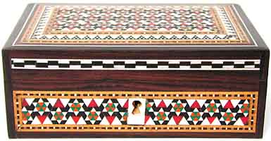Schmuckkstchen Rosenholz mit Mosaikeinlage